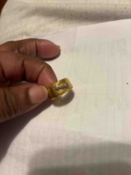 Gold Band Ring with Diamond Accents