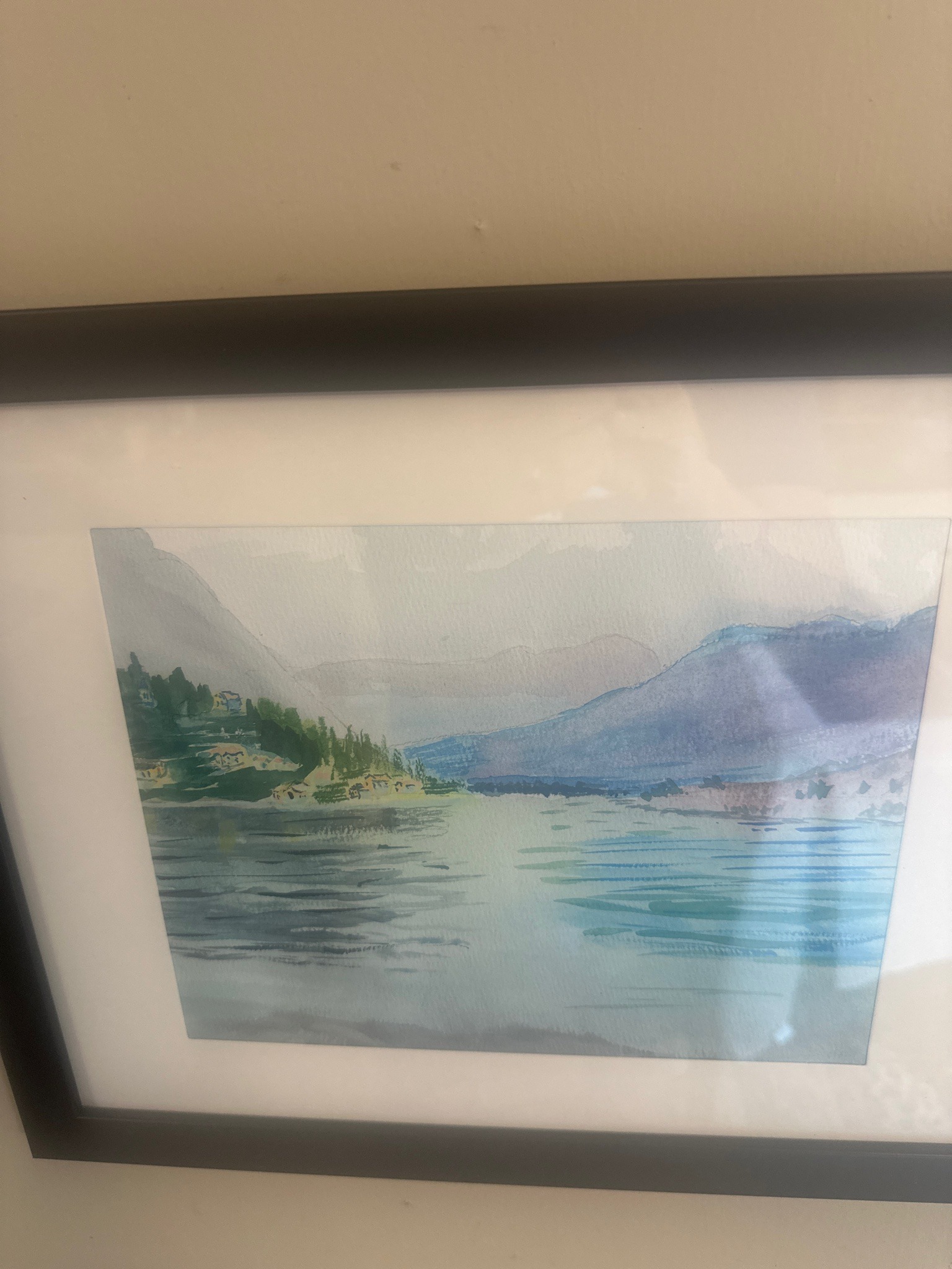 Submitted photo of Watercolor landscape painting, unsigned