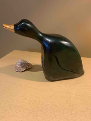 Carved Wooden Duck Decoy or Sculpture