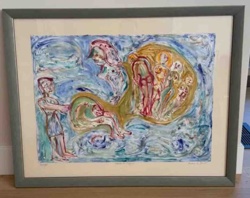 Framed Abstract Figurative Artwork