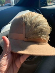 Vintage Felt Cloche Hat with Feather Trim