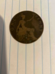 British One Penny Coin (Britannia Reverse)