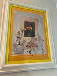Mixed Media Artwork Featuring Anthropomorphic Duck Figure