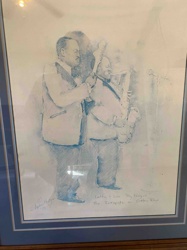 Stephen Hugson 1979 Drawing/Print: "Lefty + Lou My Prayer The Inkspots on Cotton Row"