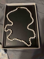 Single Strand Pearl Necklace with Filigree Gold Clasp