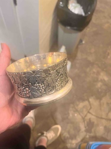 Vintage Silver-Plated Grapevine Wine Coaster