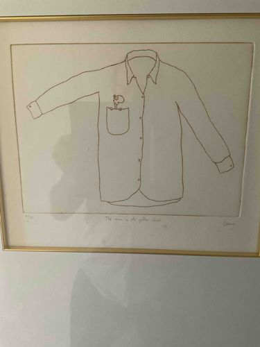 The Man in the Yellow Shirt (Line Drawing Art Print)