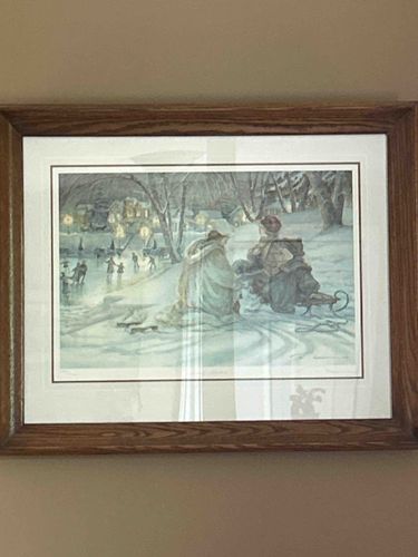  "The Skater's Waltz" (Skating with Jesus) Framed Print by Liz Lemon Swindle