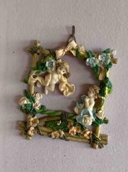 Cherub and Floral Wall Plaque