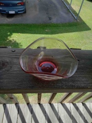 Fuchsia/Cranberry Free-Form Art Glass Bowl