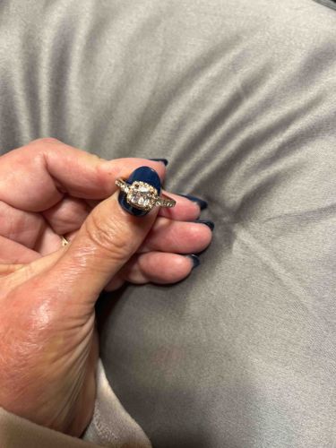 Princess-Cut Halo Style Diamond Engagement Ring