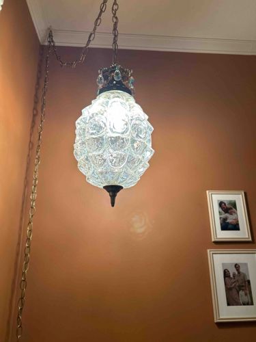 Vintage Pineapple Glass Pendant Lamp