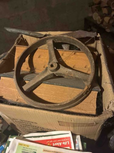 Vintage Cast Iron Pulley or Hand Wheel