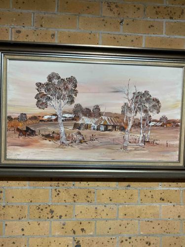 Australian Outback Homestead Oil Painting
