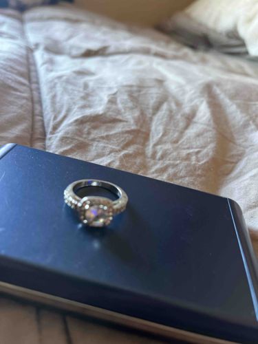 Halo-Style Cushion Cut Gemstone Ring