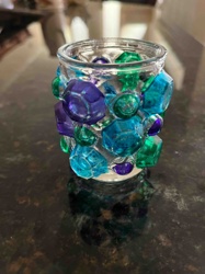 Decorated Glass Votive/Candle Holder