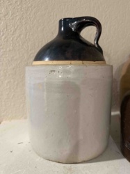 Two-Tone Stoneware Jug with Handle
