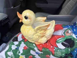 Vintage Ceramic Baby Chick Planter or Candy Dish