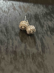 Diamond Accent Filigree Dome Stud Earrings