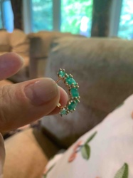 Emerald and Gold Hoop Earring