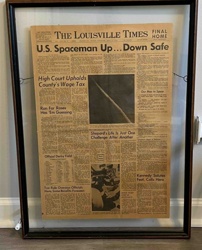 Framed Front Page of The Louisville Times Newspaper (May 5, 1961)