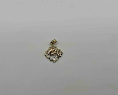 Tri-Color Gold Dolphin Pendant