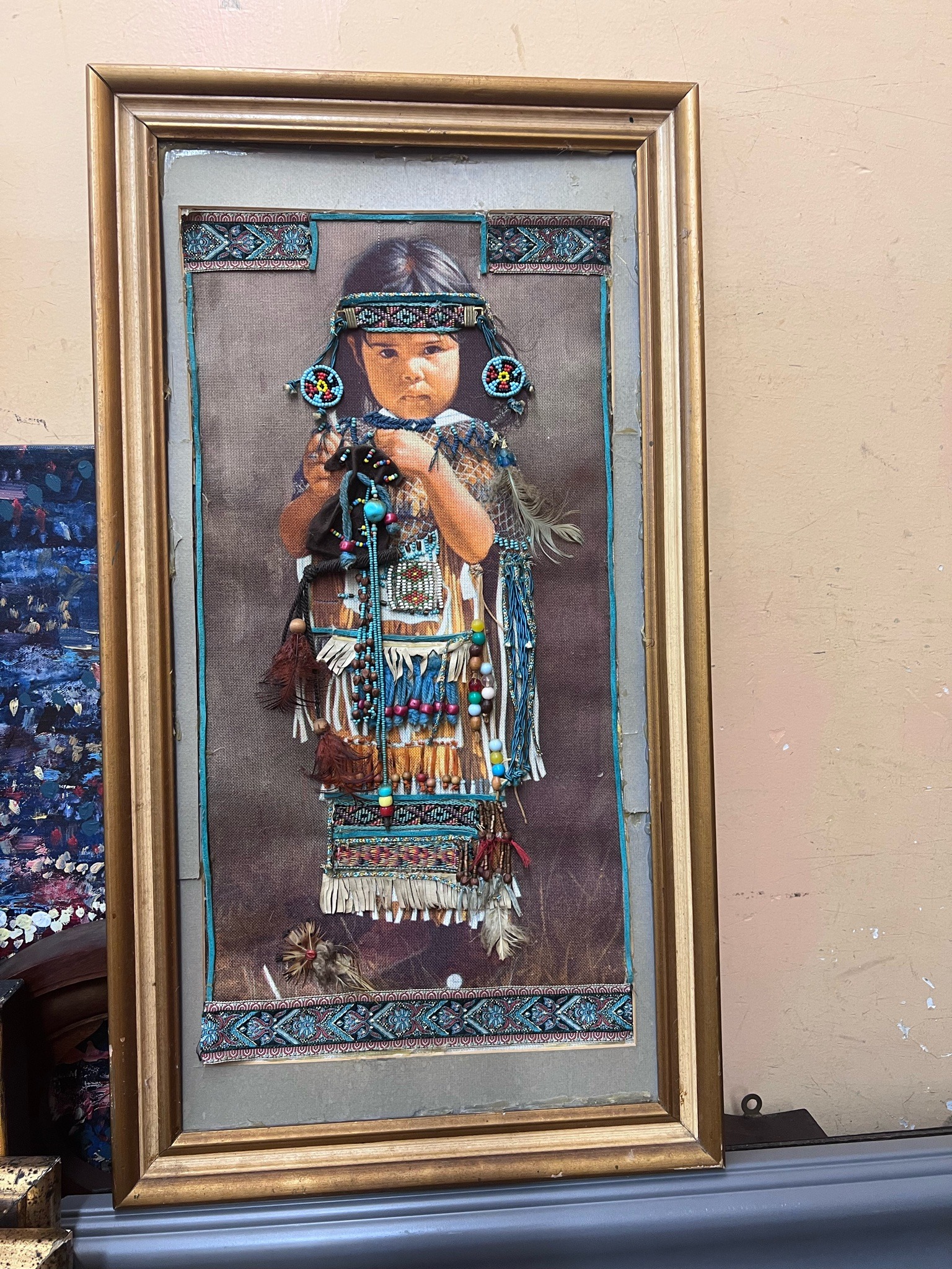 Mixed-Media 3D Portrayal of a Native American Child