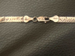 Sterling Silver Herringbone Chain Necklace with Lobster Clasp