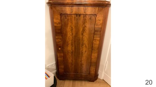 Biedermeier Style Walnut Veneer Armoire