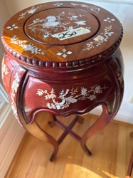 Chinese Hardwood Inlaid Plant Stand or Side Table