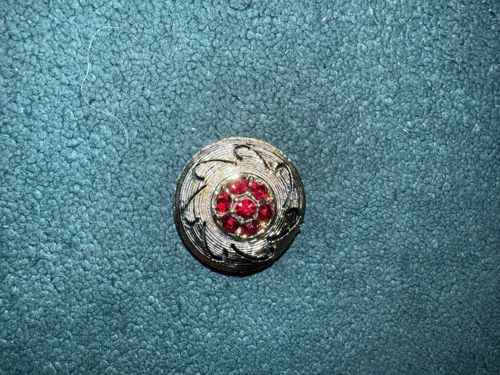 Vintage Red Rhinestone Brooch/Button