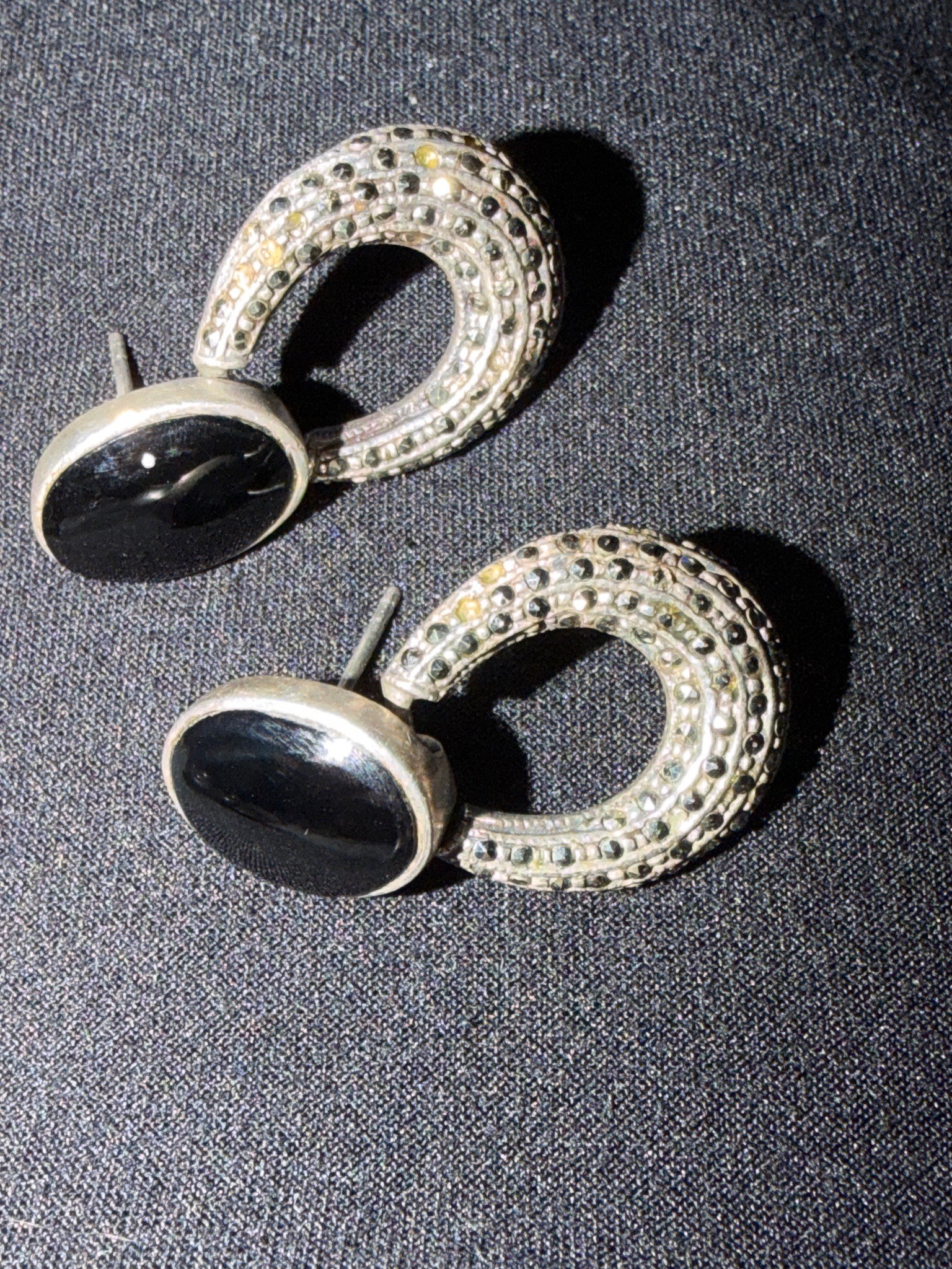 Submitted photo of Marcasite and black stone earrings