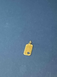 Gold Heart Cutout Rectangular Pendant