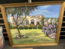 Garden Scene Painting by A. Negri