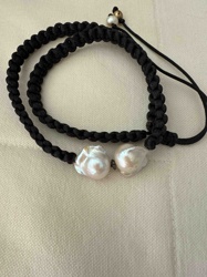Baroque Pearl and Braided Cord Bracelet