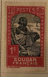 French Sudan 1 Franc Postage Stamp (1F)
