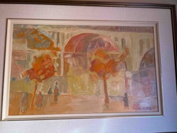 Abstract Expressionist Cityscape Painting