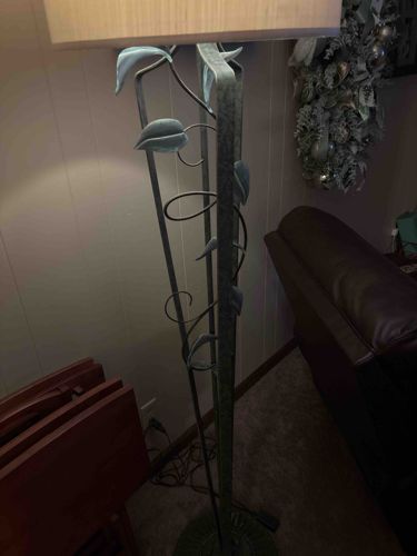 Art Nouveau Style Floor Lamp with Botanical Motif