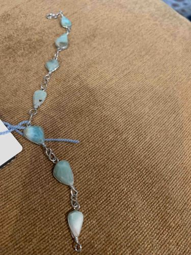 Larimar Gemstone Chain Link Bracelet