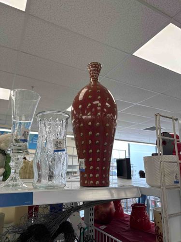 Modern Sgraffito Polka Dot Ceramic Vase