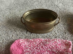 Oval Brass Planter with Ring Handles