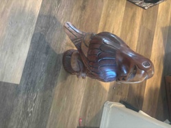 Carved Wooden Griffin/Eagle Head Sculpture