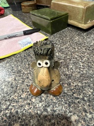 Whimsical Ceramic 'Stump Face' Figurine