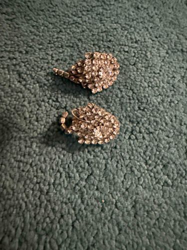 Vintage Rhinestone Clip-On Earrings