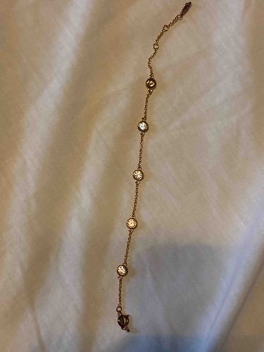 Bezel-Set Diamonds by the Yard Style Station Bracelet