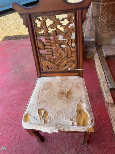 East Asian Style Carved Wooden Side Chair