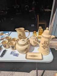Vintage "Brown Floral" Pattern Ceramic Dinnerware Collection