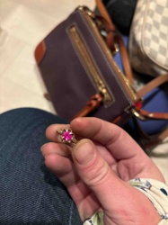 Antique 18K Gold Ruby Flower Cluster Ring