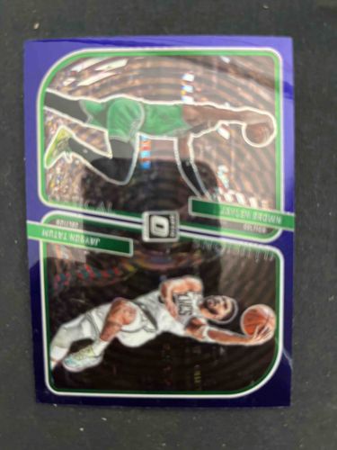 2020-21 Panini Donruss Optic Purple Prizm 'The Rookies' Dual Basketball Trading Card - Jayson Tatum & Jaylen Brown