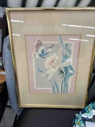 Framed Butterfly and Orchid Art Print